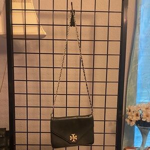Tory Burch Black Crossbody Bag with Gold Accents